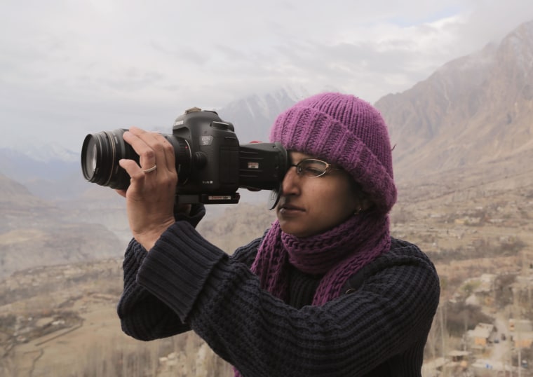 Director Afia Nathaniel on location in Pakistan for her film, "Dukhtar."