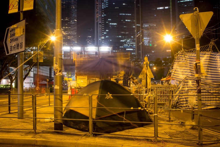 Image: Pro-democracy activists' tents in Hong Kong