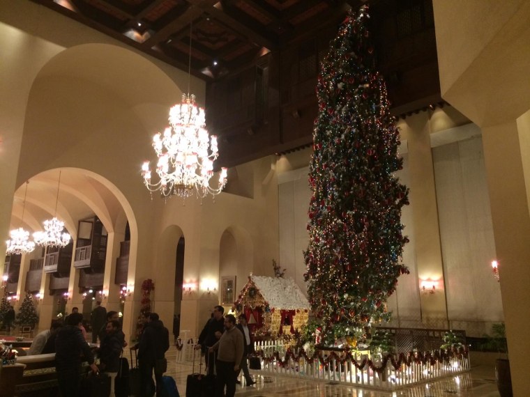 Image: A Christmas display at the Islamabad Serena Hotel.