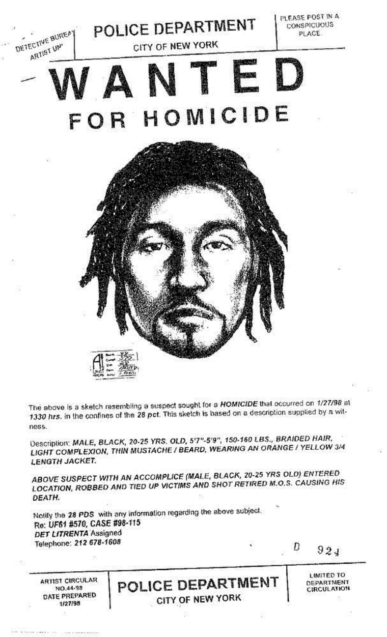 The sketch circulated by authorities soon after the murder.