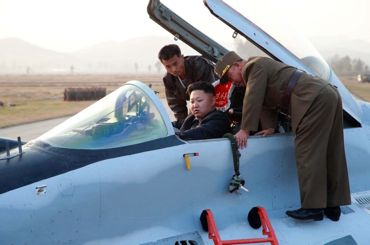 Image: Kim Jong Un in a military jet