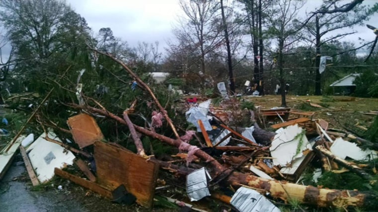 Image: Tornado damage in Tangipahoa Parish, in the Amite City area of Louisiana