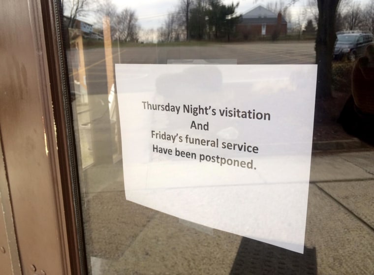A funeral service for 17-year-old Leelah Alcorn was scheduled to begin at 11 a.m. Friday at Northeast Church of Christ in Ohio, but at 10:45 the church was empty, and there wasn't a single car in the parking lot. A sign on the door of the Cincinnati church said Thursday night's wake and Friday's funeral service for Alcorn, a transgender teen who walked in front of a truck Sunday, had been postponed