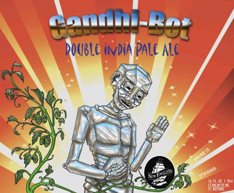 Image: New England Brewing Gandhi-Bot beer label