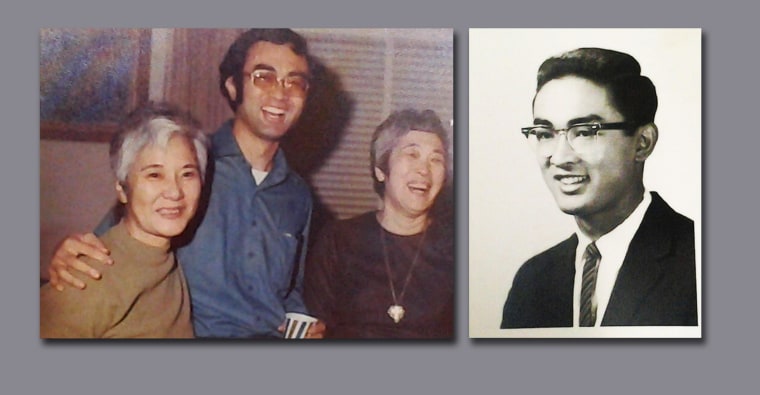 Todd Endo is seen, at left with his mother and aunt in 1972; at right, as a young man in 1963.
