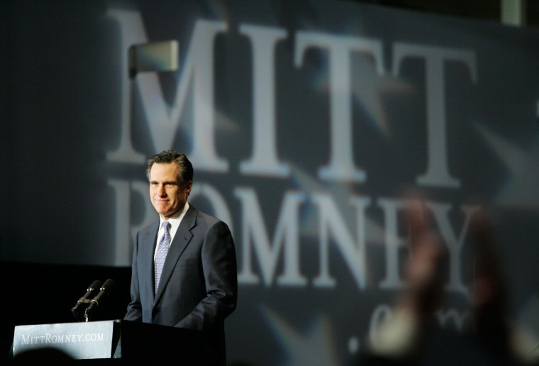Image: Mitt Romney announces his candidacy for president at The Henry Ford museum on Feb. 13, 2007