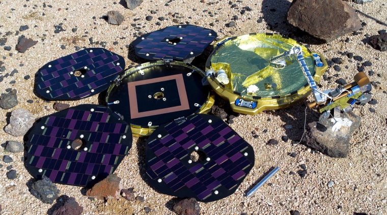 Image: A handout image of a model of the Beagle 2 lander