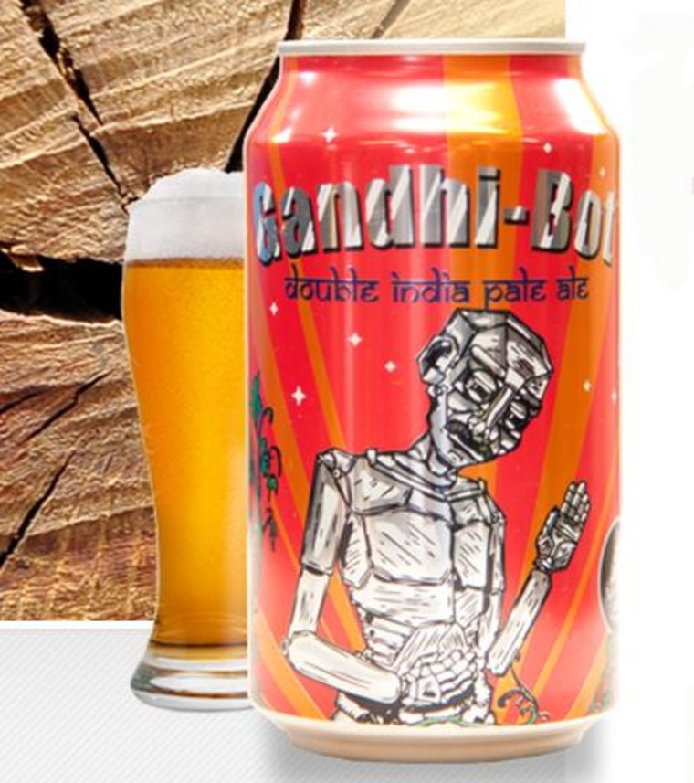 Image: Image: New England Brewing Gandhi-Bot beer bottle