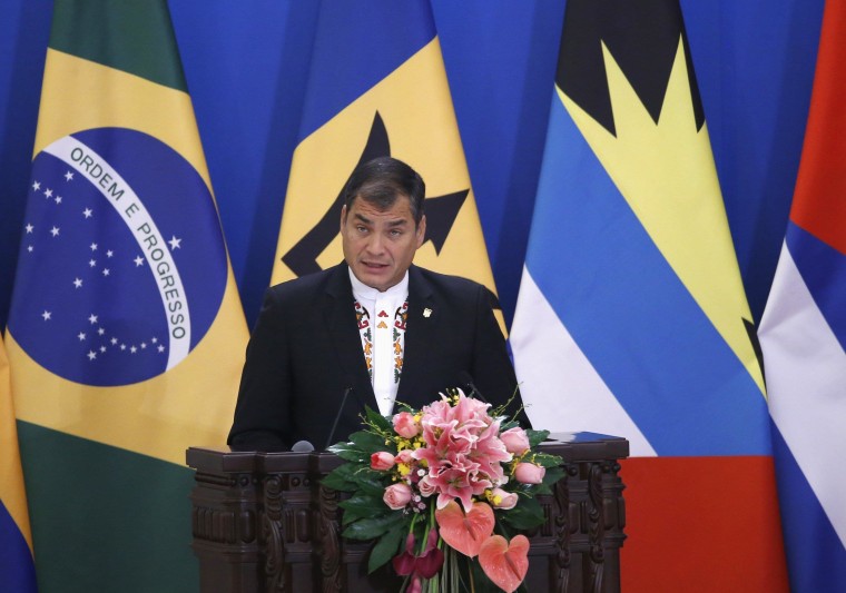 Image: Ecuador's President Rafael Correa speaks during the opening ceremony of China-CELAC in Beijing