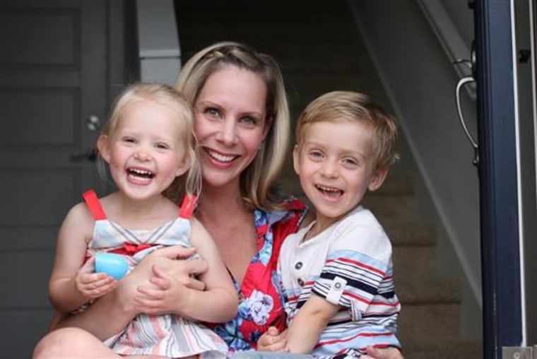 Robyn Charron with her children.