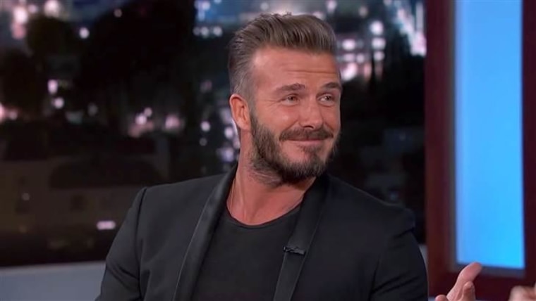 David Beckham describes his domestic bliss to Jimmy Kimmel.