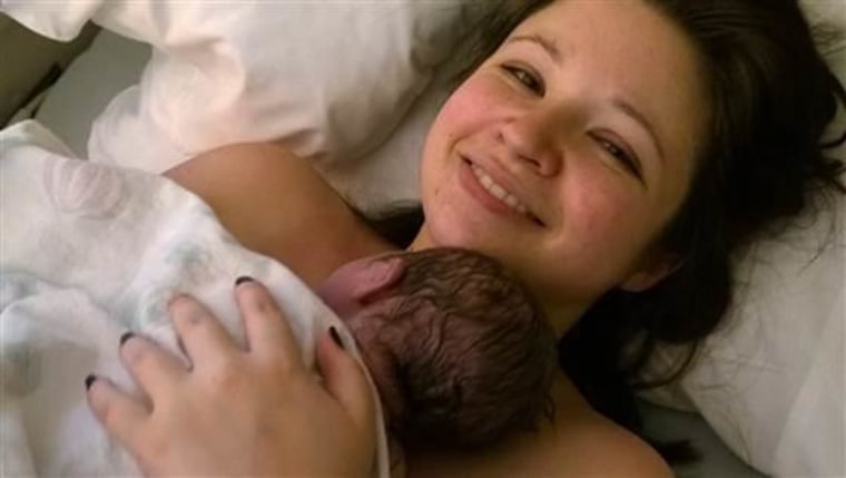 Kaleena Pysher shown with the baby she gave up for adoption.