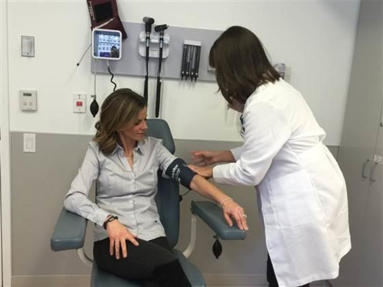TODAY's Natalie Morales gets her blood pressure checked.