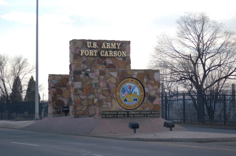 Image: One of the entrance signs to Fort Carson