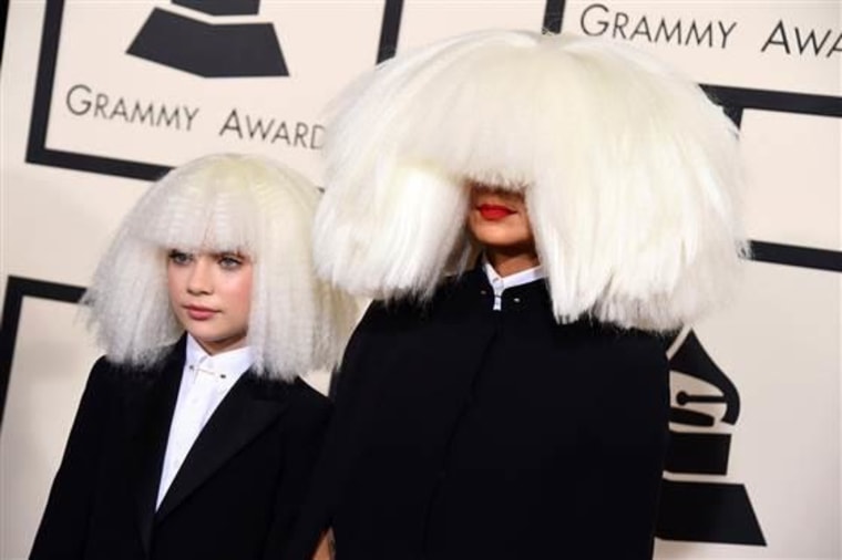 Sia (R) with dancer Maddie Ziegler who appears in her music videos.