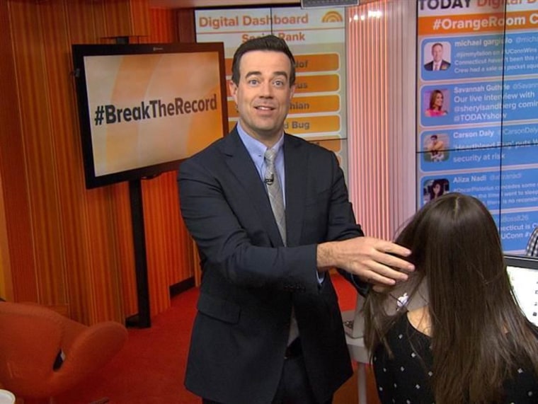 See? Even Carson Daly can't resist Brittany's hair.