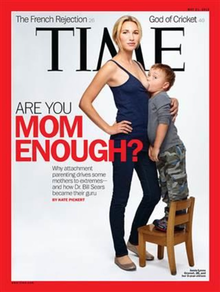 The May 21, 2012 cover of Time magazine featuring Jamie Lynn Grumet breast-feeding her nearly 4 year old.