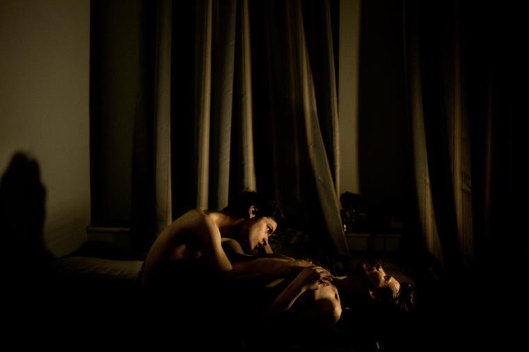 Image: Jon and Alex, a gay couple, during an intimate moment in St. Petersburg, Russia