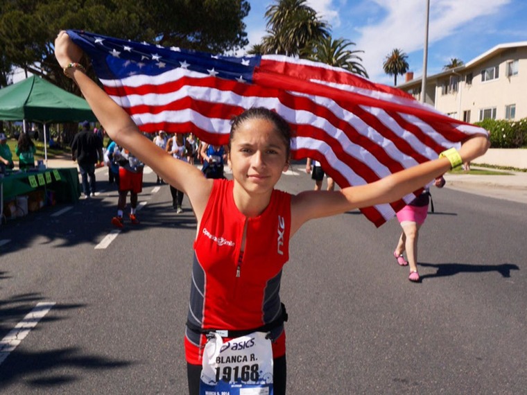 Blanca Ramirez, 12, of La Puente, California, wants to beat the record and become the first girl to run marathons on all 7 continents.    