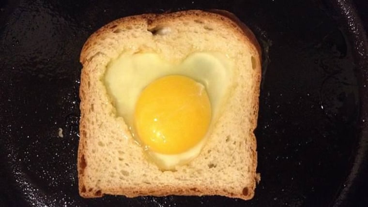 Heart egg in a hole