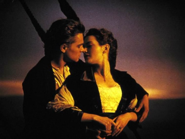 Kate Winslet and Leonardo DiCaprio in "Titanic," 1997.