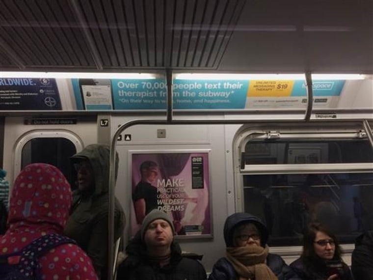Talkspace took out ads out on the New York City subway in early 2015.
