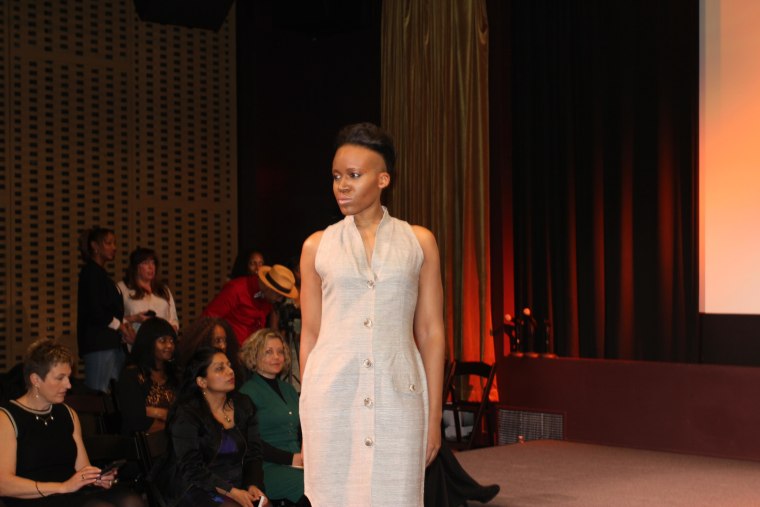 A B-Olivacce design during NYC Fashion Week, February 15, 2015.