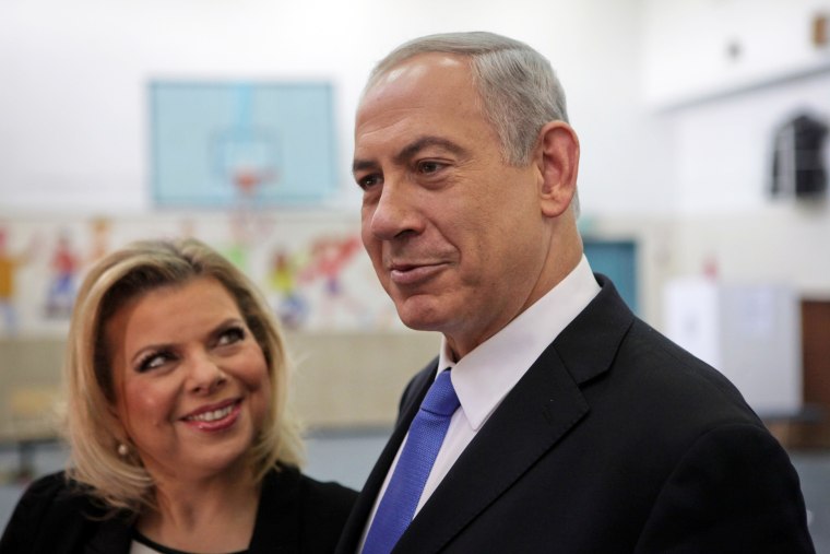 Image: Israeli Prime Minister Benjamin Netanyahu with his wife Sara in 2013