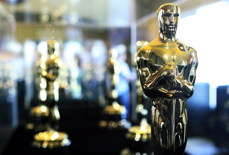Oscars 2015. File photo dated 01/02/08 of Oscars statues as the annual awards ceremony will take place this weekend. Picture date: Friday February 20, 2015. See PA Oscars stories. Photo credit should read: Ian West/PA Wire URN:22282840