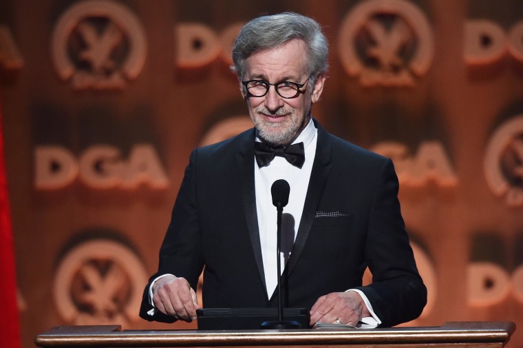 Director Steven Spielberg speaks onstage at the 67th Annual Directors Guild Of America Awards.