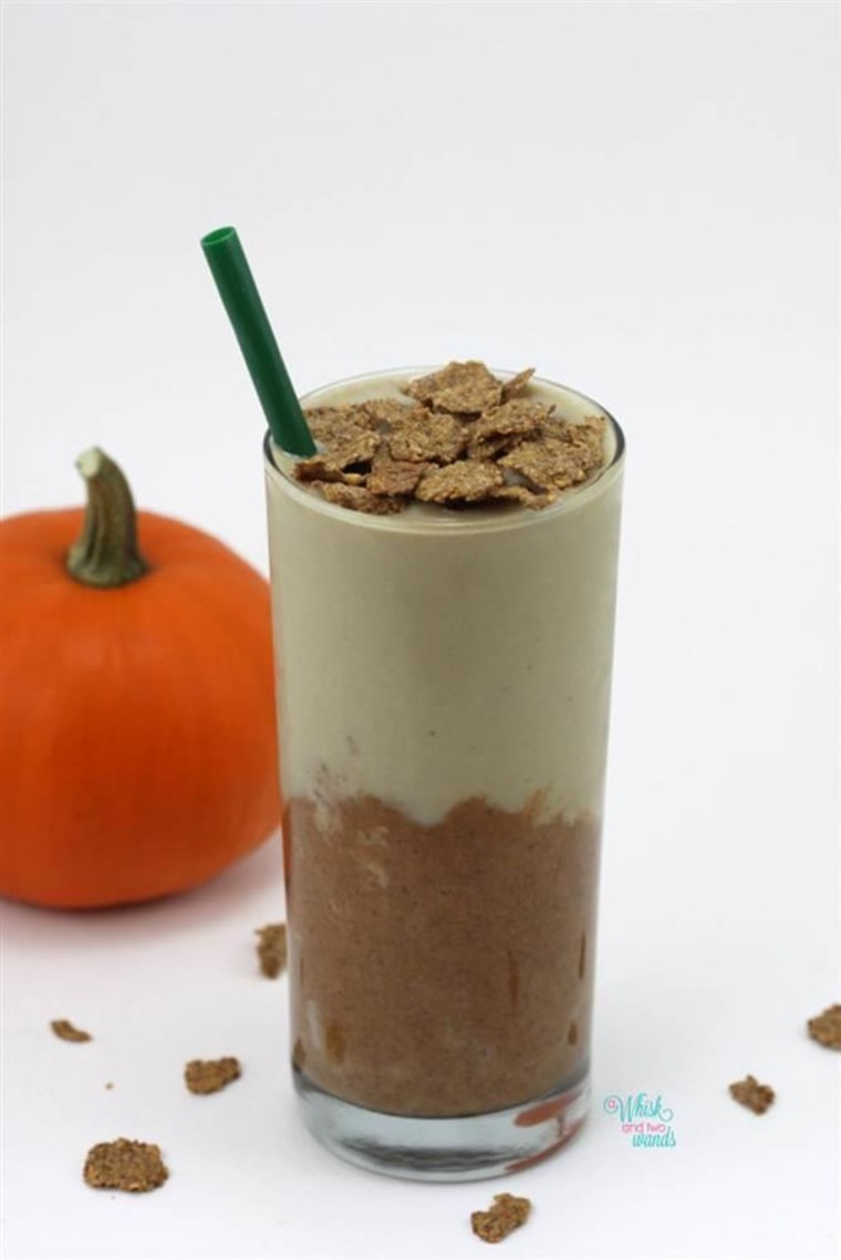 Pumpkin cereal smoothie from a Whisk and Two Wands