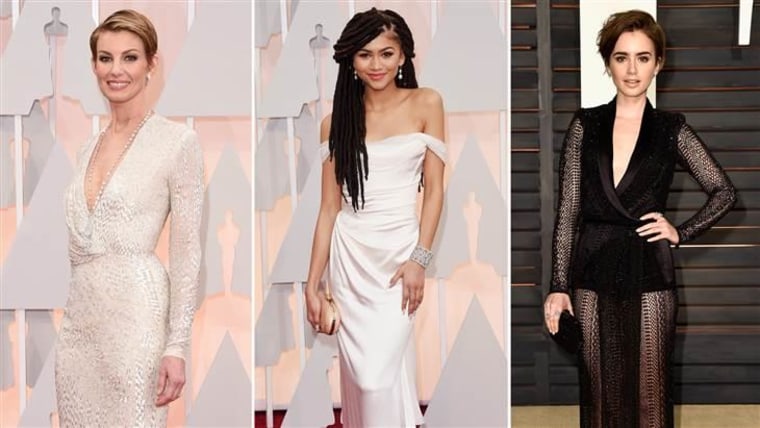 From left: Faith Hill, Zendaya and Lily Collins