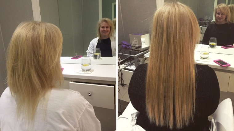 Ta-da! Before-and-after photos prove the magic of extensions.