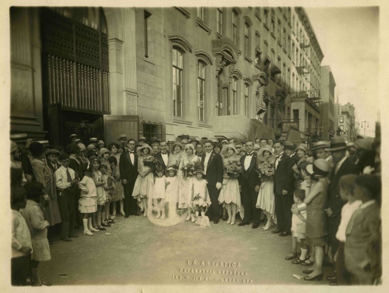 Wedding in front of Nuestra Señora de Guadalupe on 14th street in Manhattan, NYC, in the heart of one of the “Little Spains.”