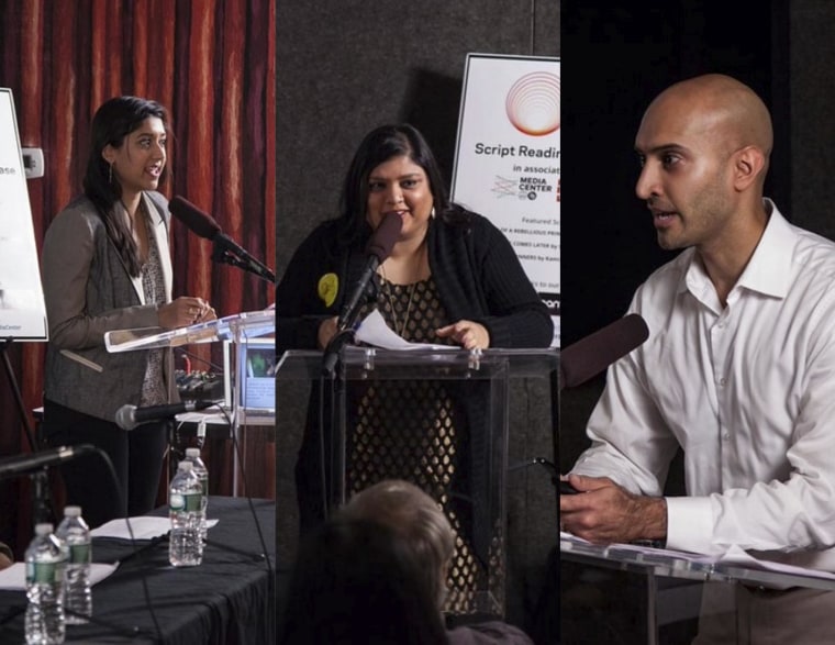 The writers introduce their respective screenplays at the Script Reading Showcase.