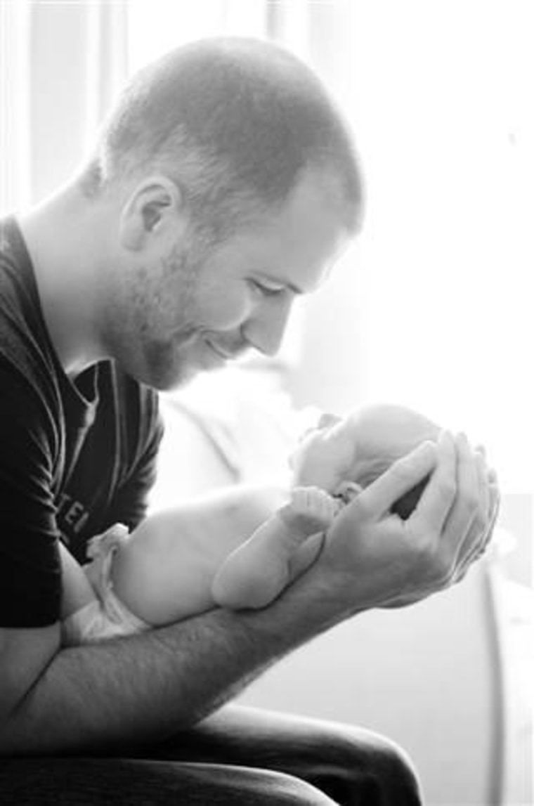 Brian Scott with newborn son Joseph.