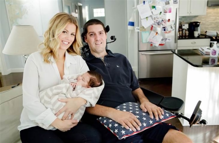 Julie and Pete Frates welcomed their first child, Lucy, in August.