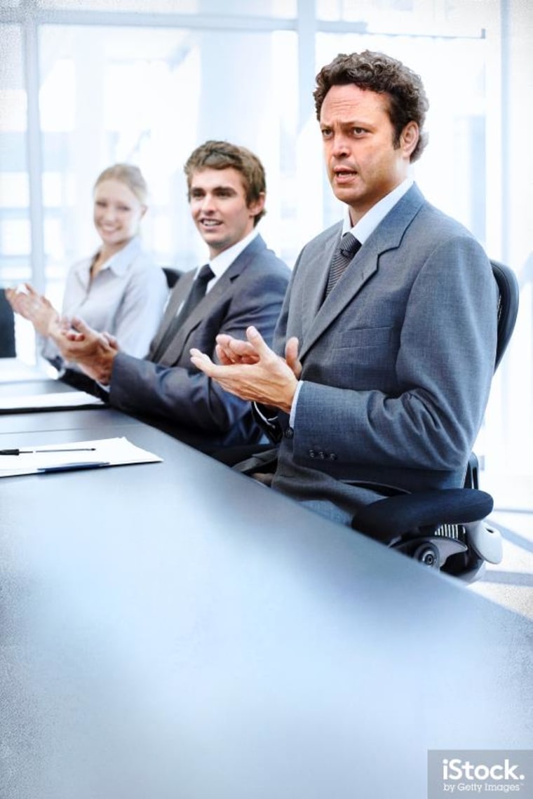 Actors Dave Franco, center, and Vince Vaughn, right, play Mike Pancake and Dan Trunkman in the film "Unfinished Business." This image is part of a free, limited edition series of stock images promoting the film.