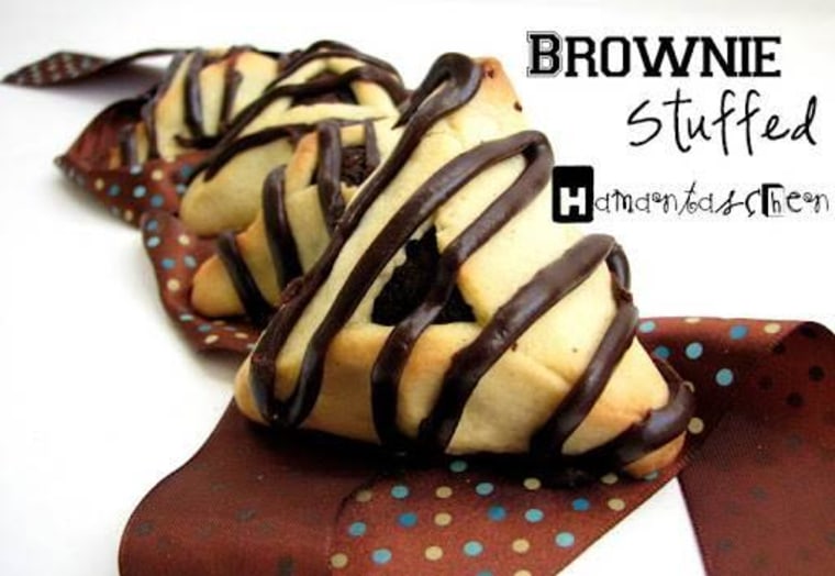 Brownie stuffed hamantaschen