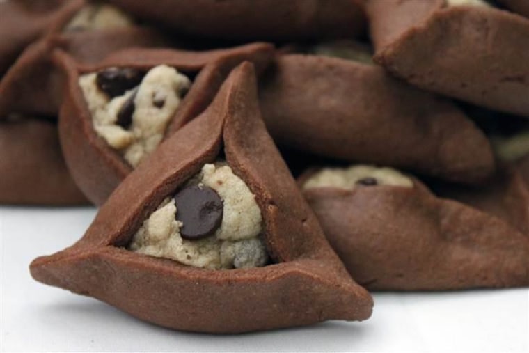 Chocolate chip cookie stuffed hamantaschen