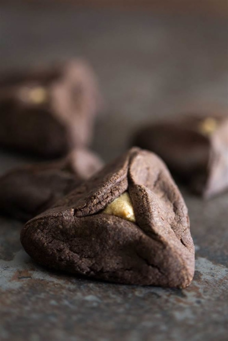 Peanut butter filled brownie hamantaschen