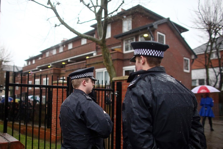 Image: Police near former home of Mohammed Emwazi in London on Feb. 26