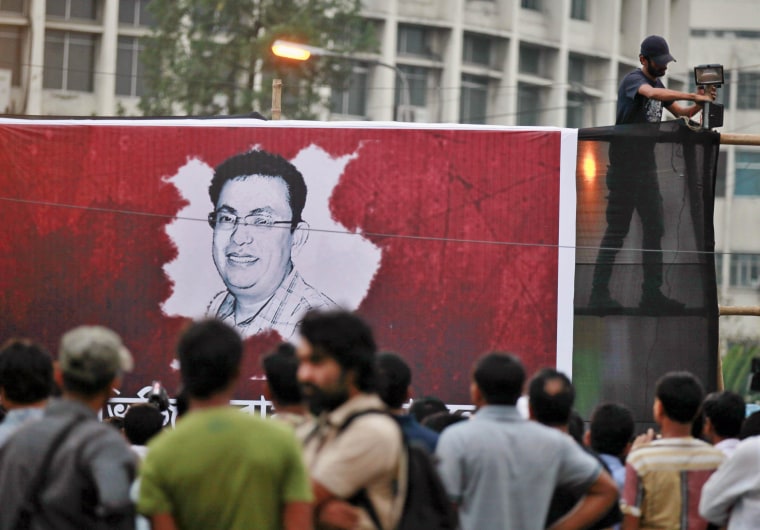 Image: Poster displaying portrait of Avijit Roy