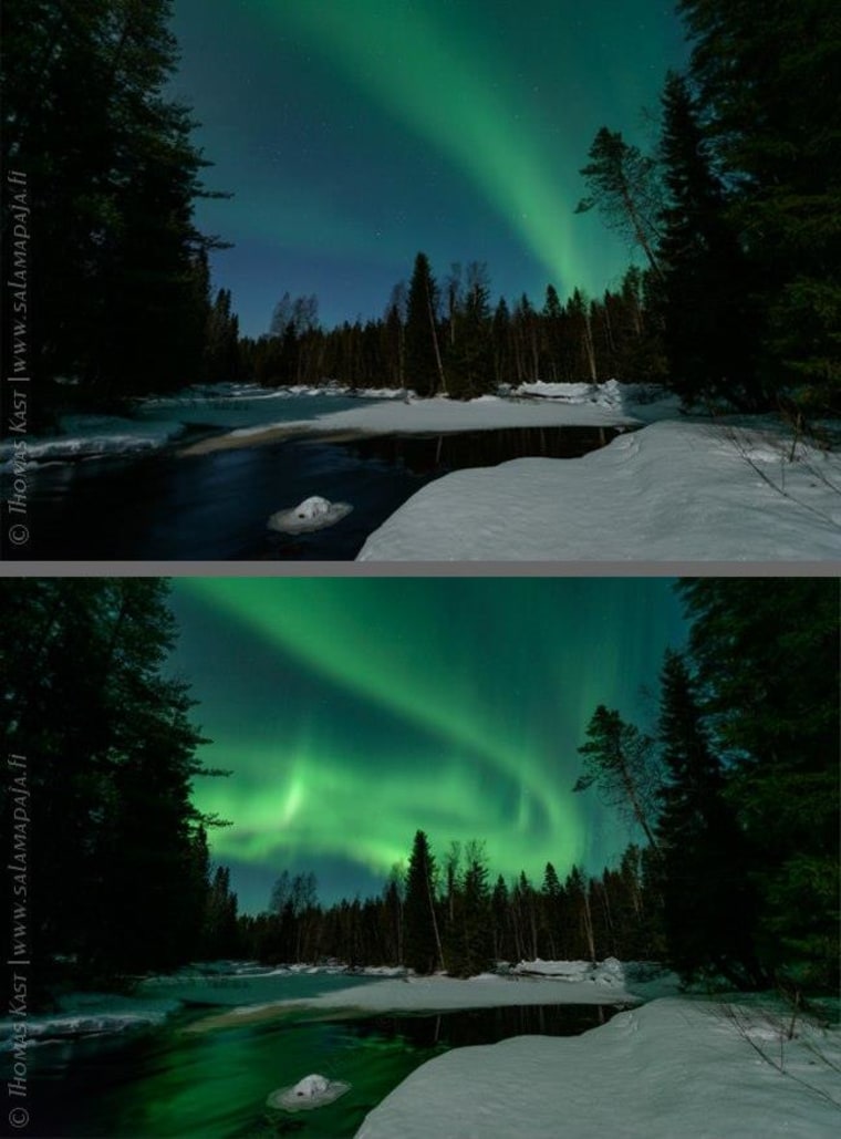 Image: Before and after aurora