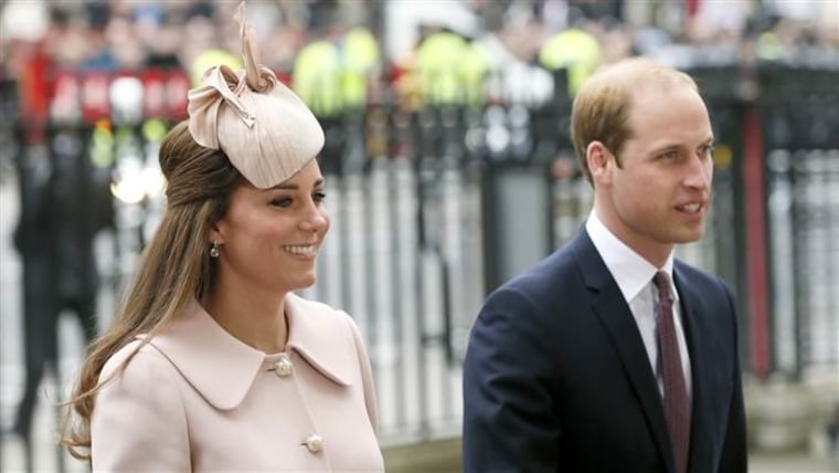 The Duke and Duchess of Cambridge, as they arrive Monday for the Commonwealth service at Westminster Abbey in London.