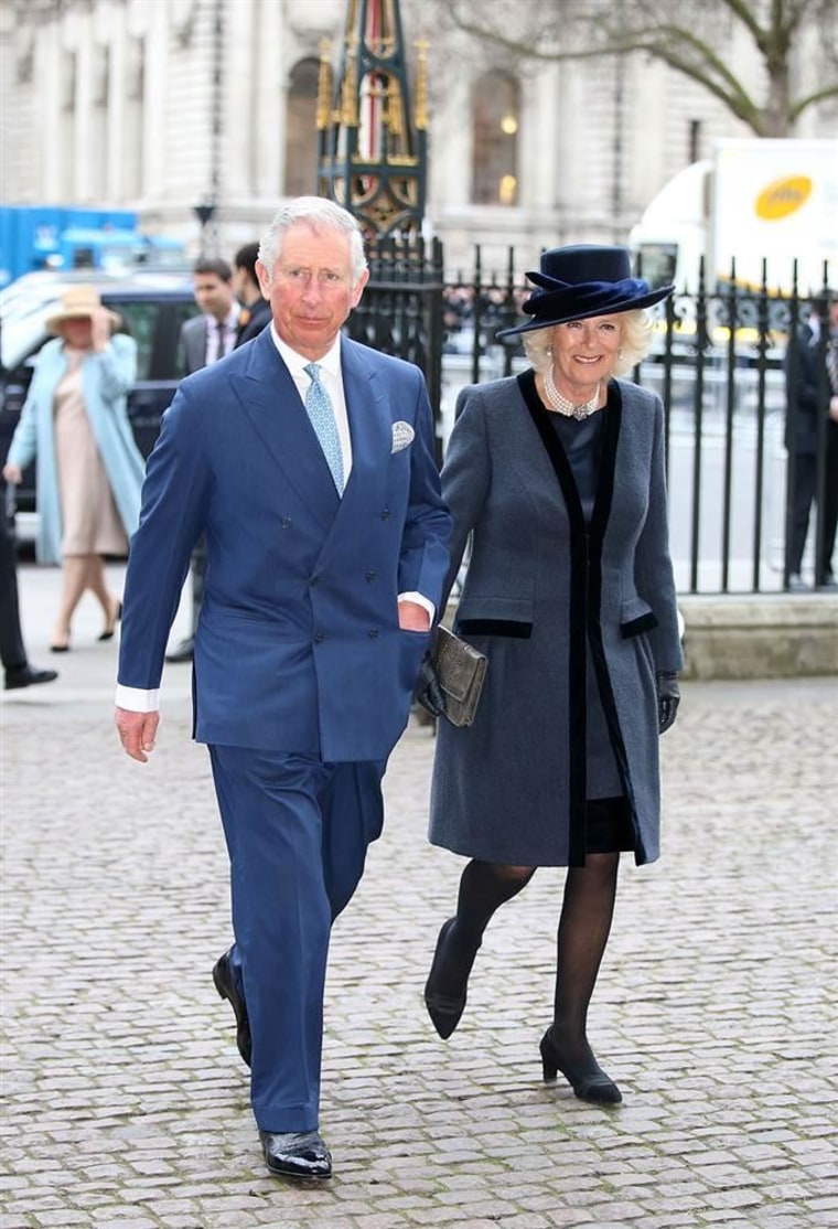 Camilla, Duchess of Cornwall and Prince Charles, Prince of Wales at the Westminster Abbey service.