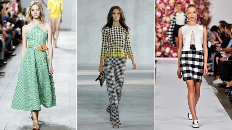 From left: Michael Kors, Diane von Furstenberg and Oscar de la Renta fashion show looks for Spring 2015.