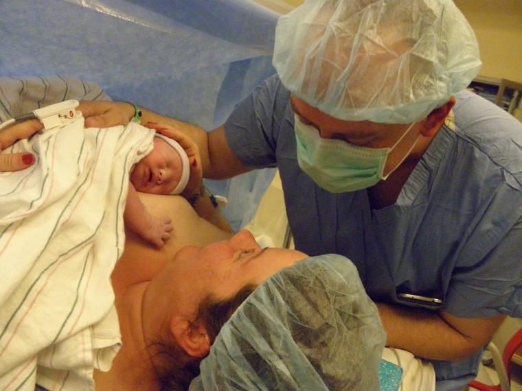 Monique Reese welcomes her son Brevyn at Brigham &amp; Women's Hospital in Boston on Oct. 9, 2014.