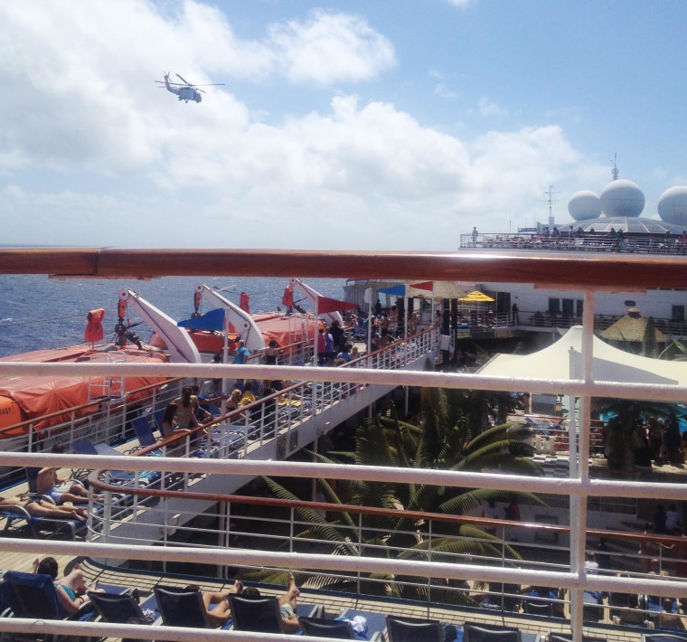 Image: The U.S. Coast Guard in Miami helped conduct a search of a 21-year-old Virginia Tech student who fell over the cruise ship Carnival Glory