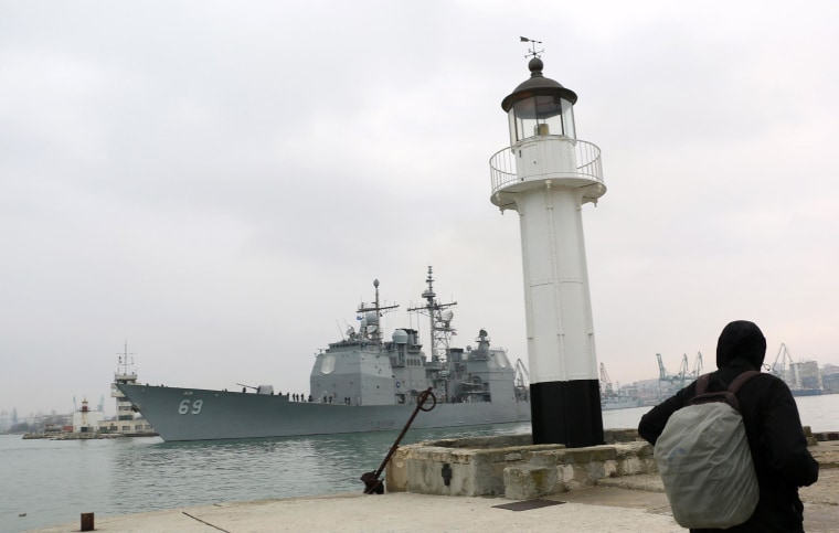 Image: USS Vicksburg leaves Varna, Bulgaria, on March 10